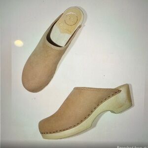 No. 6 clogs old school clog on mid heel in bone